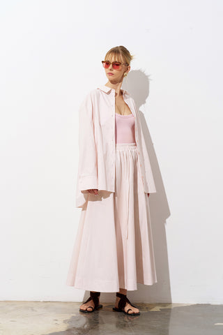 Puffy Oversized Poplin Shirt – Pink