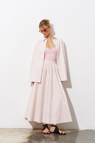 Puffy Oversized Poplin Shirt – Pink