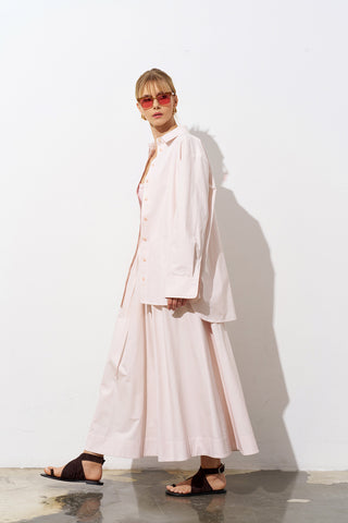 Puffy Oversized Poplin Shirt – Pink