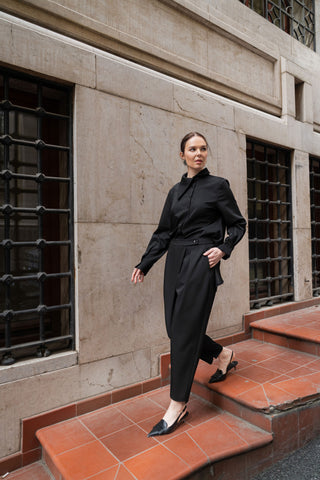 Polly Classic Black Tapered Pants