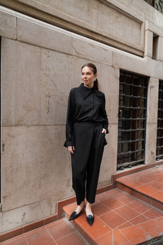 Polly Classic Black Tapered Pants