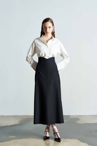 Portia High-Waist Black Maxi Skirt