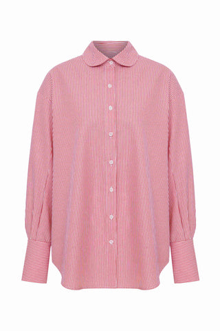 Babie Red & White Striped Cotton Shirt