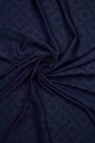 Chain Rectangular Navy Blue Scarf