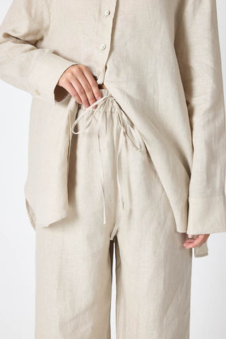 Pure Linen Oversized Shirt – Beige