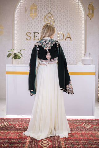 Caftan 18 Embellished Velvet Kaftan – Deep Green