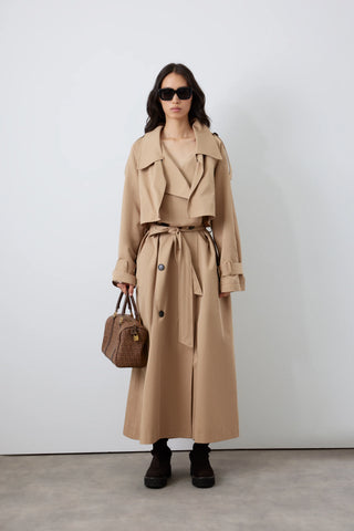 Inara Retro Trench Coat – Beige