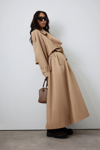 Inara Retro Trench Coat – Beige