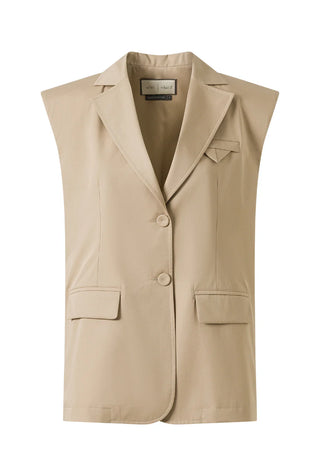 Amelie Adjustable Back-Tie Vest - Beige