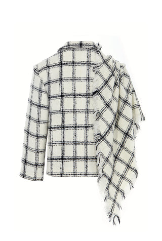 Cloudy Check Blazer – White