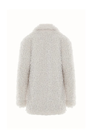 Nordessa Curly Fur Short Coat – White