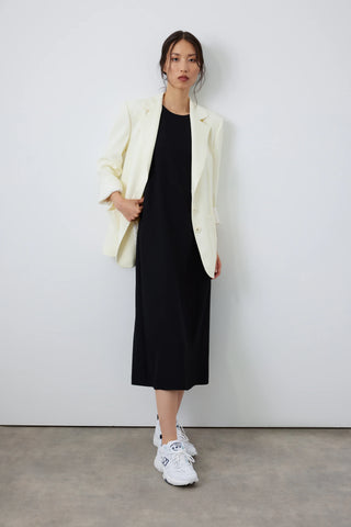 Marble Textured Straight-Cut Blazer – Ecru
