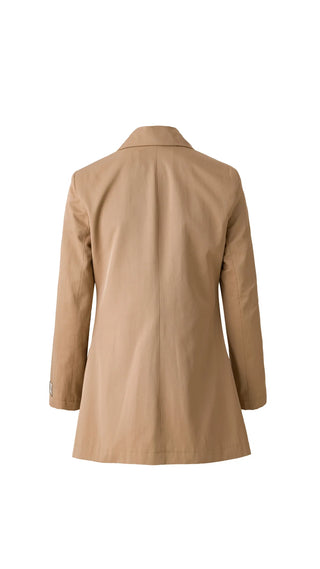 Inara Tailored Single-Button Blazer – Beige