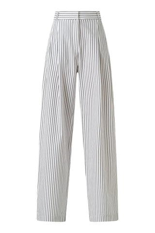 Moyestro Striped Straight-Leg Trousers - White