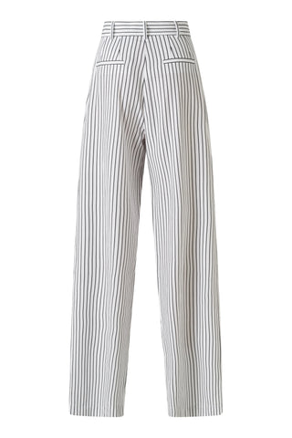 Moyestro Striped Straight-Leg Trousers - White