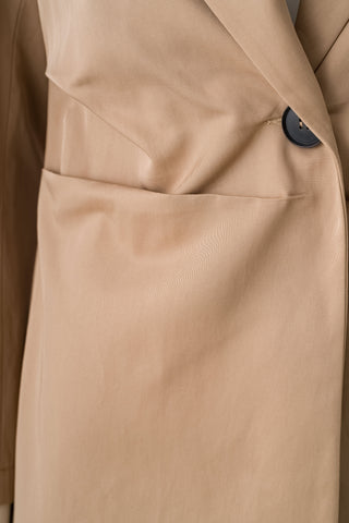 Inara Tailored Single-Button Blazer – Beige