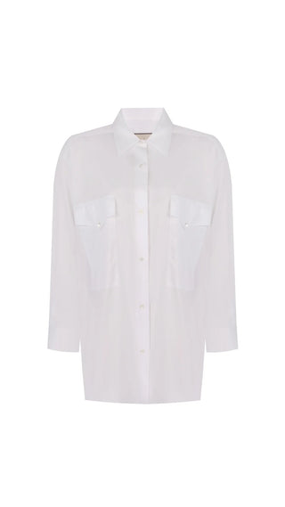 Lui Oversized Cotton Shirt - White