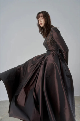 Embellished Princess Ball Gown – Brown