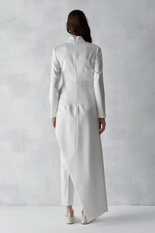 Embellished Asymmetric Tunic & Pants Set – Ivory