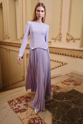 Pleated Evening Dress – Lilac