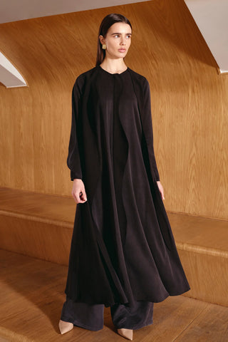 Long-Sleeve Tencel Abaya – Black