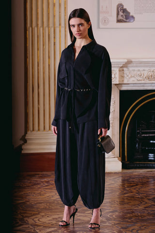 Tencel Shirt and Pants Co-Ord Set – Black