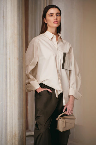 Cuffed Hem Tailored Pants – Khaki