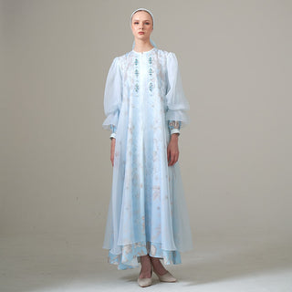 Armani Silk Embellished Hanum Kaftan Set – Sky Blue