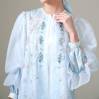 Armani Silk Embellished Hanum Kaftan Set – Sky Blue