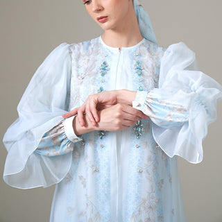 Armani Silk Embellished Hanum Kaftan Set – Sky Blue