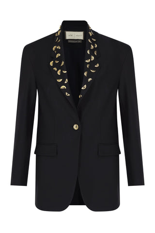 Maxim Embellished Oversized Blazer – Black