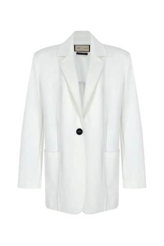Maëlle Oversize Knit Blazer – White