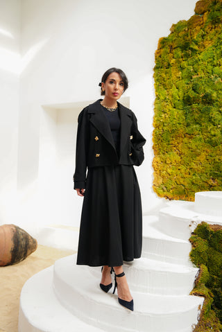 Zayn Mini Trench Set – Black