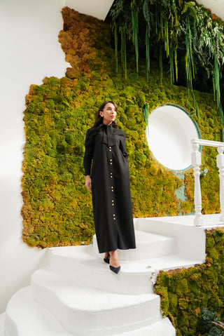 Zayn Shirt Dress – Black