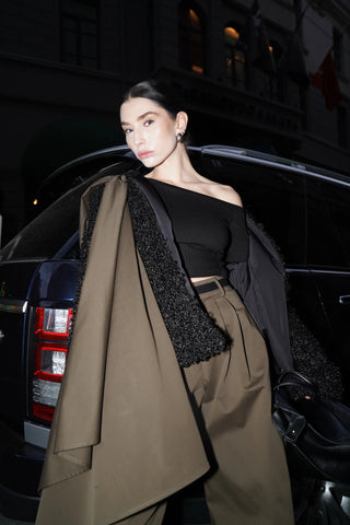 Twine Convertible Shawl Poncho – Khaki