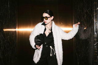 Nordessa Curly Fur Short Coat – White