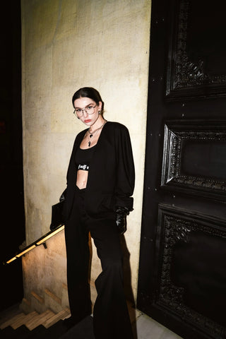 Studio V Wide-Leg Trousers – Black