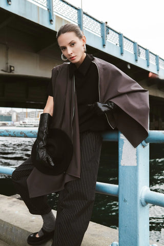 Valentino Striped Barrel Trousers – Black