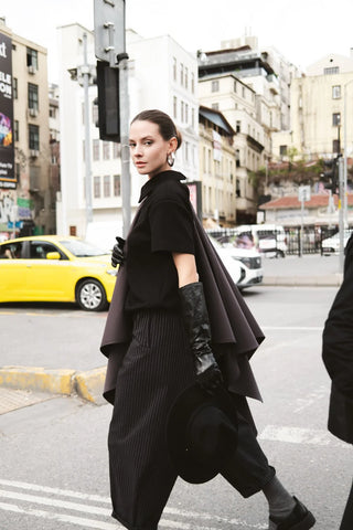 Valentino Striped Barrel Trousers – Black