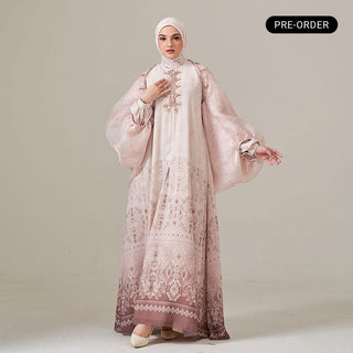 Armani Silk Embellished Kaftan Set – Blush & Mocha