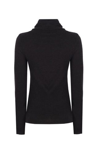 Cady Bamboo Turtleneck Top – Black