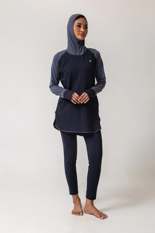 سترة بغطاء رأس نشطة – أزرق كحلي