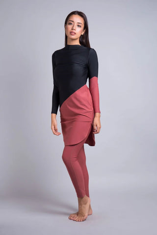 Maya Mayo Elbise - Siyah/Marsala