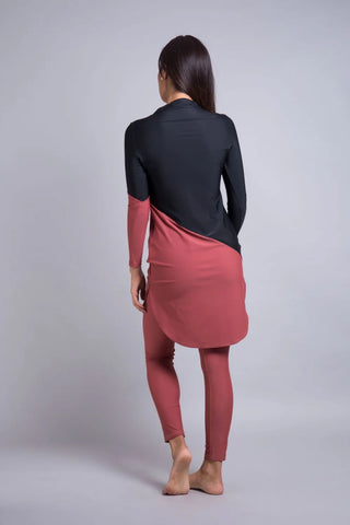 Maya Mayo Elbise - Siyah/Marsala