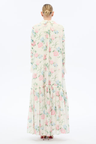 Peony Lace Elegance Maxi Dress