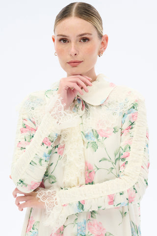 Peony Lace Elegance Maxi Dress