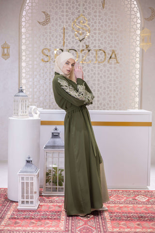 Majestic Whisper Embellished Abaya – Green
