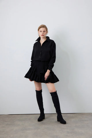 Claire Shimmer Shirt – Black