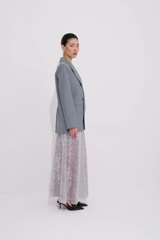 Broadway Double-Breasted Blazer – Gray