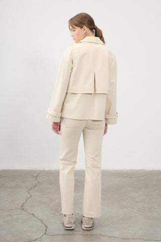 Ada Straight-Leg Trousers – Beige